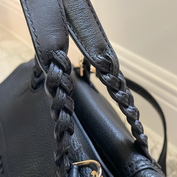 AUTHENTIC Tory Burch black half-moon satchel - Picture 4 of 9